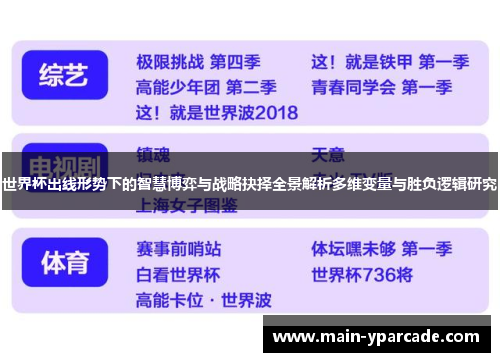 世界杯出线形势下的智慧博弈与战略抉择全景解析多维变量与胜负逻辑研究